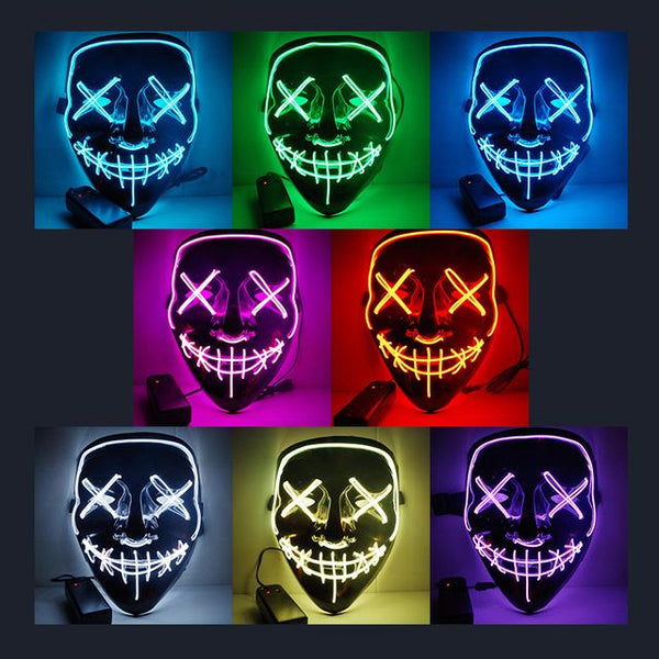 Led Purge Mask Halloween Mask LED Light Up Party Masks The Purge Election Year Great Funny Masks for Festival Cosplay Costume Supplies Glow In Dark-By Sooknewlook