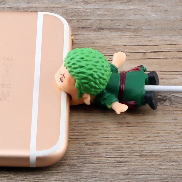 One Piece Cable Bite Protector for iPhone doll cartoon organizer winder chompers charger wire holder cord prevents breakage protector usb charging cute lightning cable protect and protective sleeves one piece characters Roronoa Zoro by sooknewlook