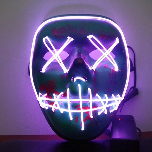 Led Purge Mask Halloween Mask LED Light Up Party Masks The Purge Election Year Great Funny Masks for Festival Cosplay Costume Supplies Glow In Dark By Sooknewlook 08