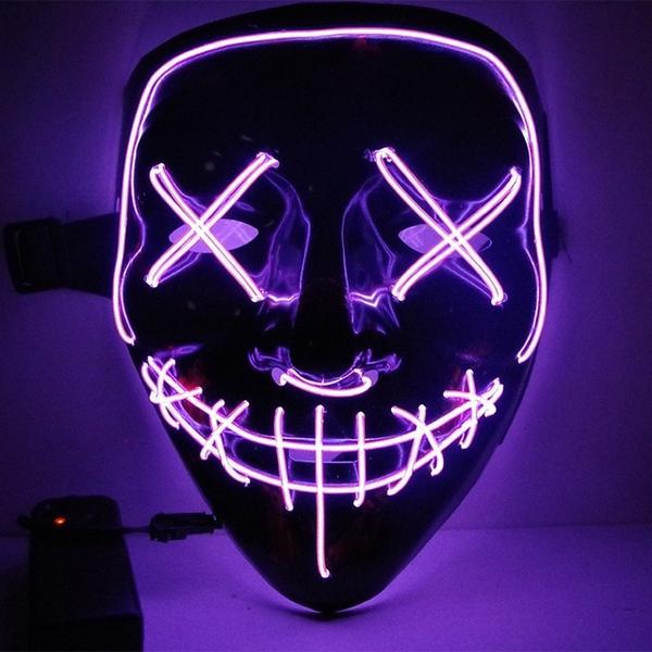 Led Purge Mask Halloween Mask LED Light Up Party Masks The Purge Election Year Great Funny Masks for Festival Cosplay Costume Supplies Glow In Dark By Sooknewlook 16