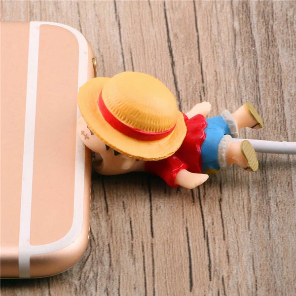 One Piece Cable Bite Protector for iPhone doll cartoon organizer winder chompers charger wire holder cord prevents breakage protector usb charging cute lightning cable protect and protective sleeves one piece characters Monkey D. Luffy by sooknewlook
