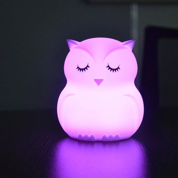 Sleeping Owl Led Night Light Baby Animals Color Changing Lamp Cartoon Silicone Led Lamp USB charging light Bedroom Decoration for Children Kids and Baby By Sooknewlook