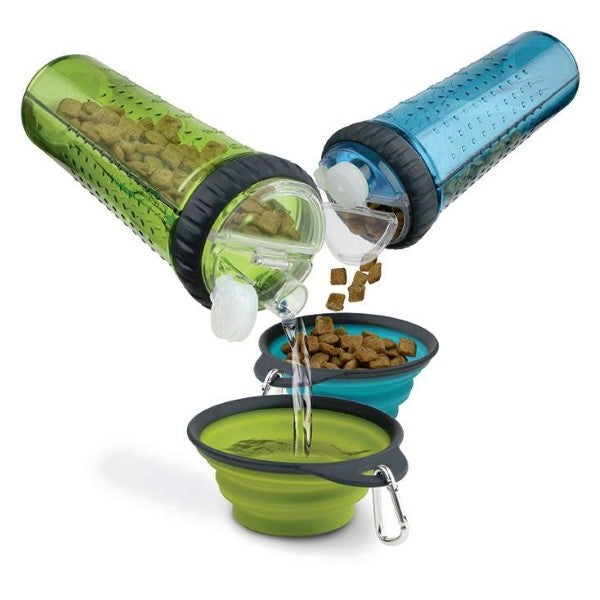 pets snack duo for dogs and cats colors green and blue by sooknewlook bottle food and water