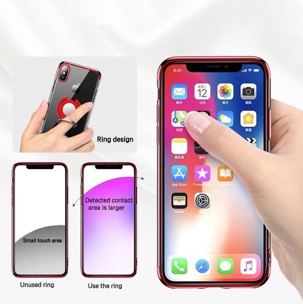 Ultra Thin Transparent iPhone Case With Magnetic Finger Ring Holder Ultra slim iPhone XS MAX XR X 8 7 6 6S Plus Car Magnetic Bracket Cases By Sooknewlook